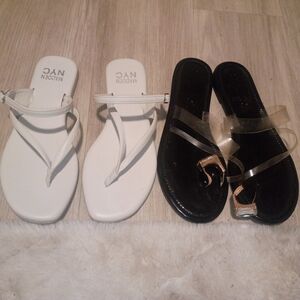 Madden NYC Women's White and Black Sandals